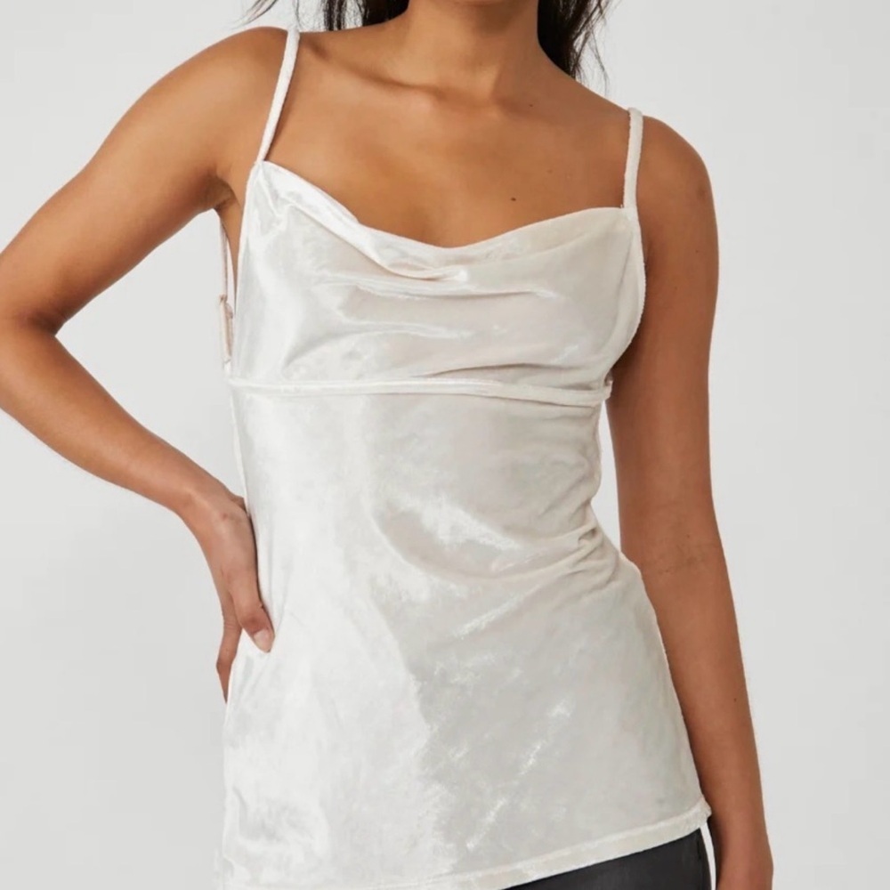 Free People Velvet All Night Camosole Top Champagne